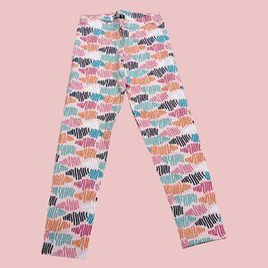 Pepco Full length Soft Cotton leggings Skinny Fit stretch Multicolour waves NWOT